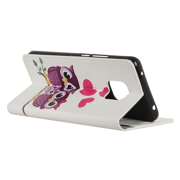 Pattern Printing Wallet Leather Phone Case for Huawei Mate 20 Pro - Owls and Hearts-5