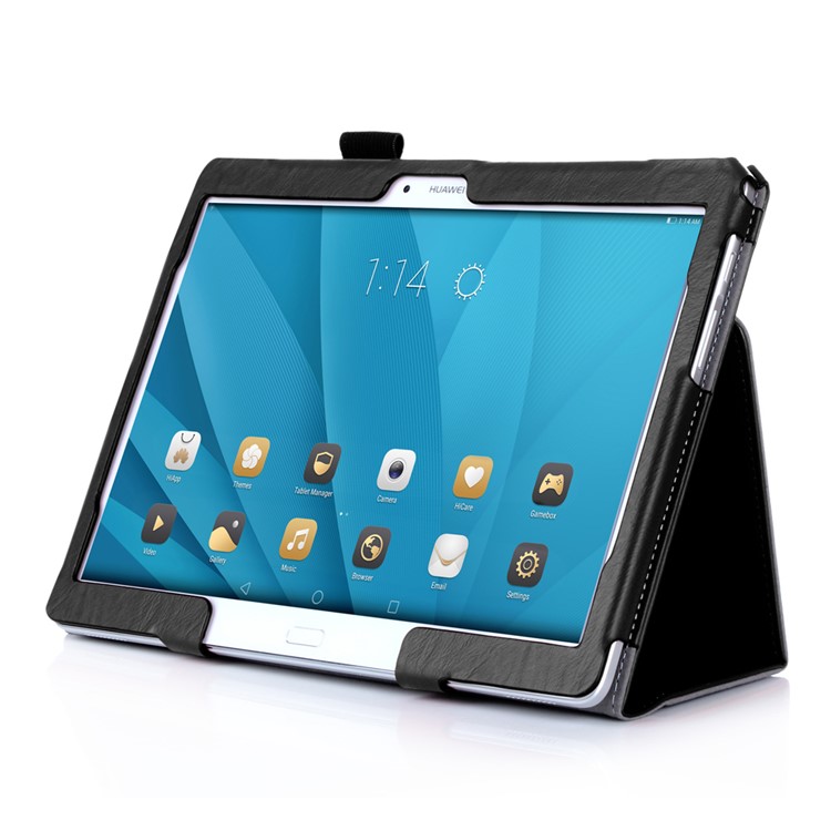 Leather Case with Elastic Hand Strap for Huawei MediaPad M2 10.0 - Black-4