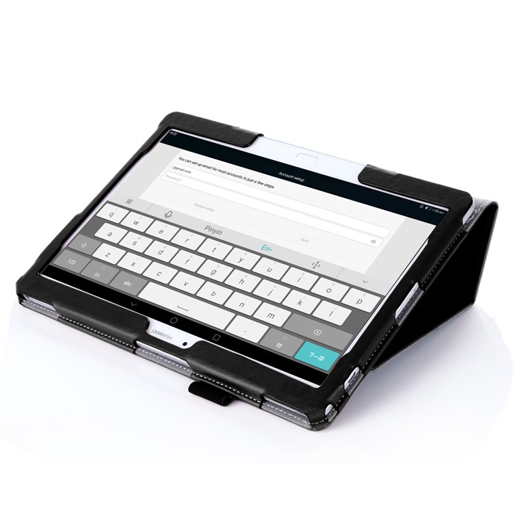 Leather Case with Elastic Hand Strap for Huawei MediaPad M2 10.0 - Black-6