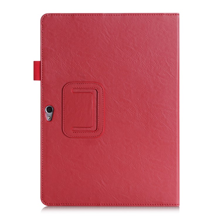Leather Stand Case with Elastic Hand Strap for Huawei MediaPad M2 10.0 - Red-2