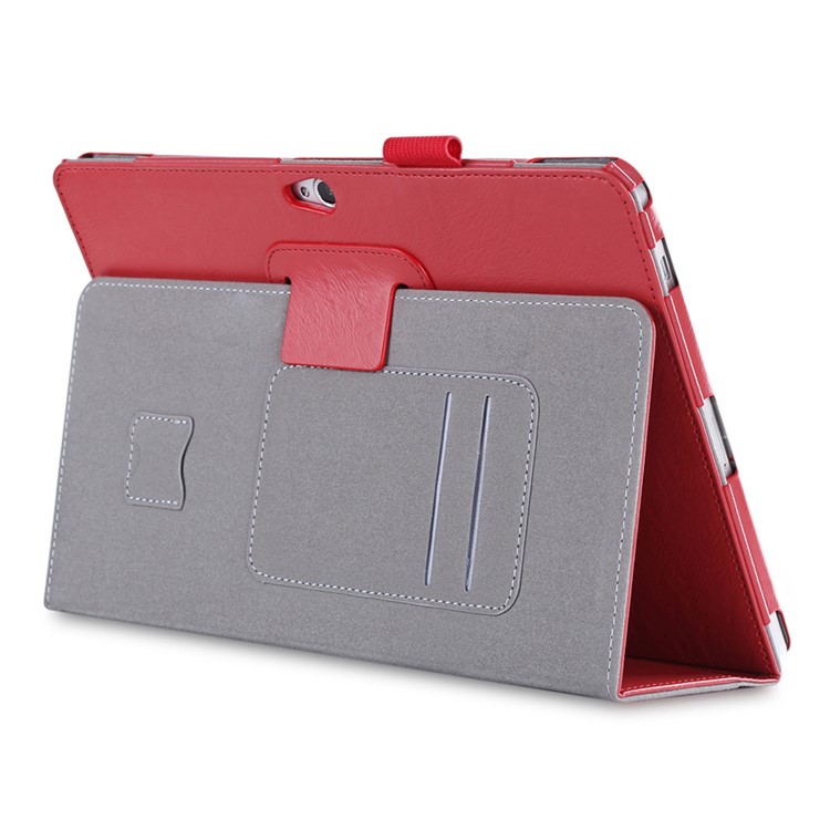 Leather Stand Case with Elastic Hand Strap for Huawei MediaPad M2 10.0 - Red-4