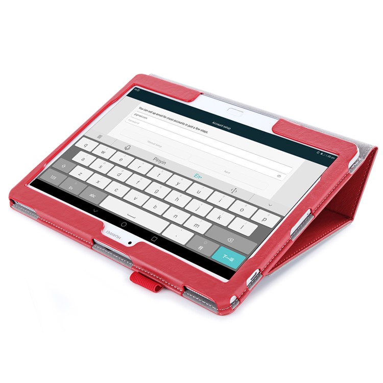 Leather Stand Case with Elastic Hand Strap for Huawei MediaPad M2 10.0 - Red-6