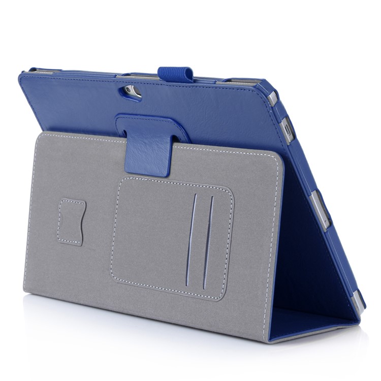 PU Leather Stand Shell with Elastic Hand Strap for Huawei MediaPad M2 10.0 - Blue-5