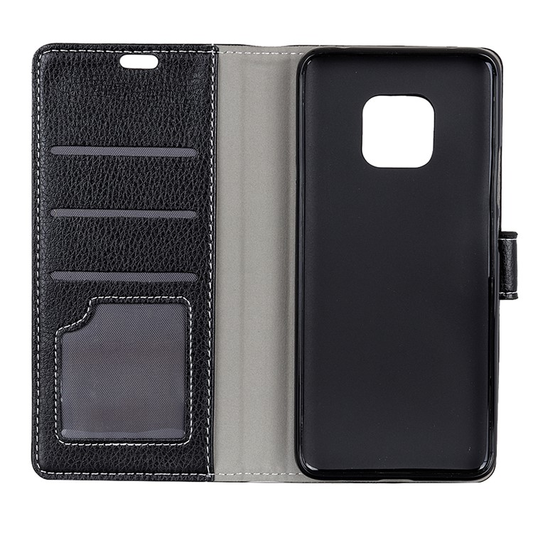 Litchi Texture Wallet Stand Leather Phone Case for Huawei Mate 20 Pro - Black-4