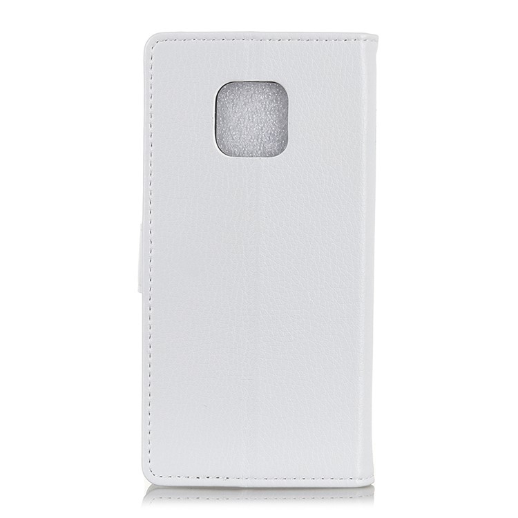 Litchi Texture Wallet Stand Leather Folio Phone Casing for Huawei Mate 20 Pro - White-2