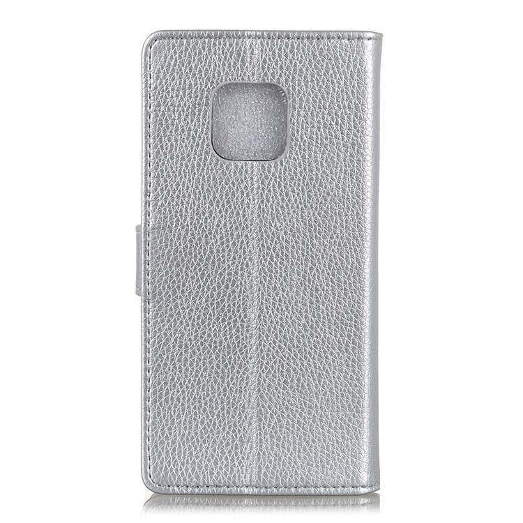 Litchi Texture Portefeuille Support Coque De Protection En Cuir Coque Pour Huawei Mate 20 Pro - Argent-2