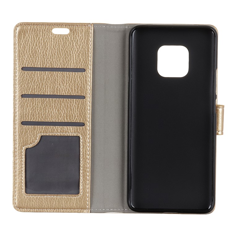 For Huawei Mate 20 Pro Litchi Grain Wallet Stand Leather Phone Case - Gold-3