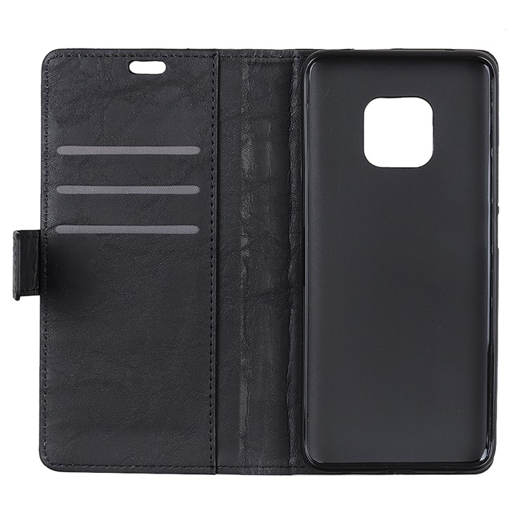 Retro Style Leather Wallet Phone Case for Huawei Mate 20 Pro - Black-8