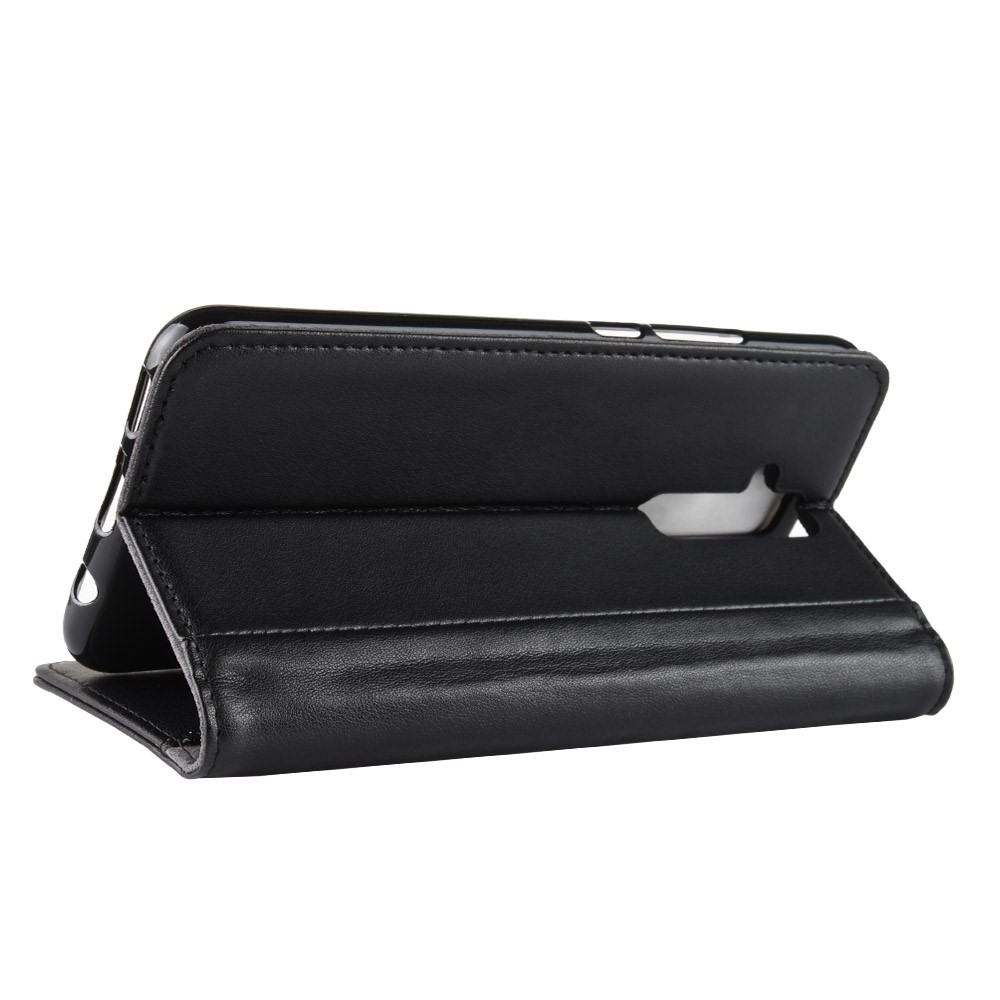 Genuine Split Leather Card Holder Stand Phone Protection Case for Huawei Mate 20 Lite - Black-7