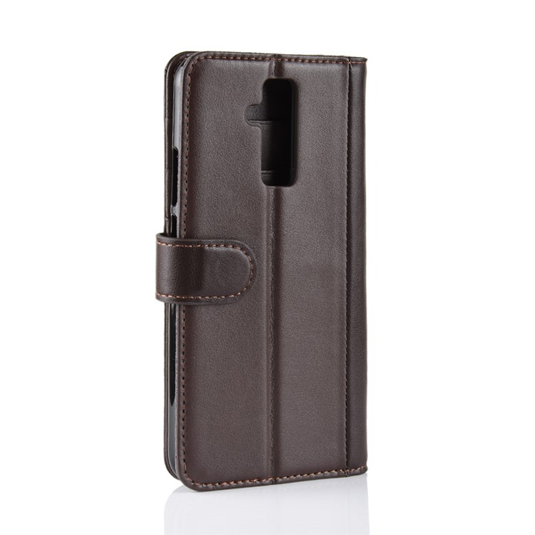 Genuine Split Leather Stand Flip Magnetic Cover with Card Holders for Huawei Mate 20 Lite - Brown-8