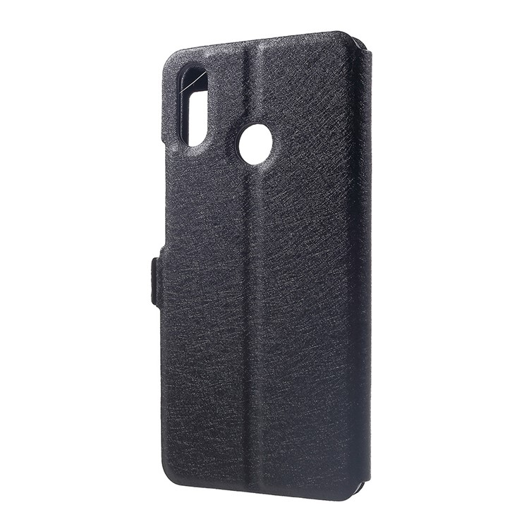 Silk Texture Dual Window Leather Case for Huawei nova 3i / P Smart Plus - Black-3
