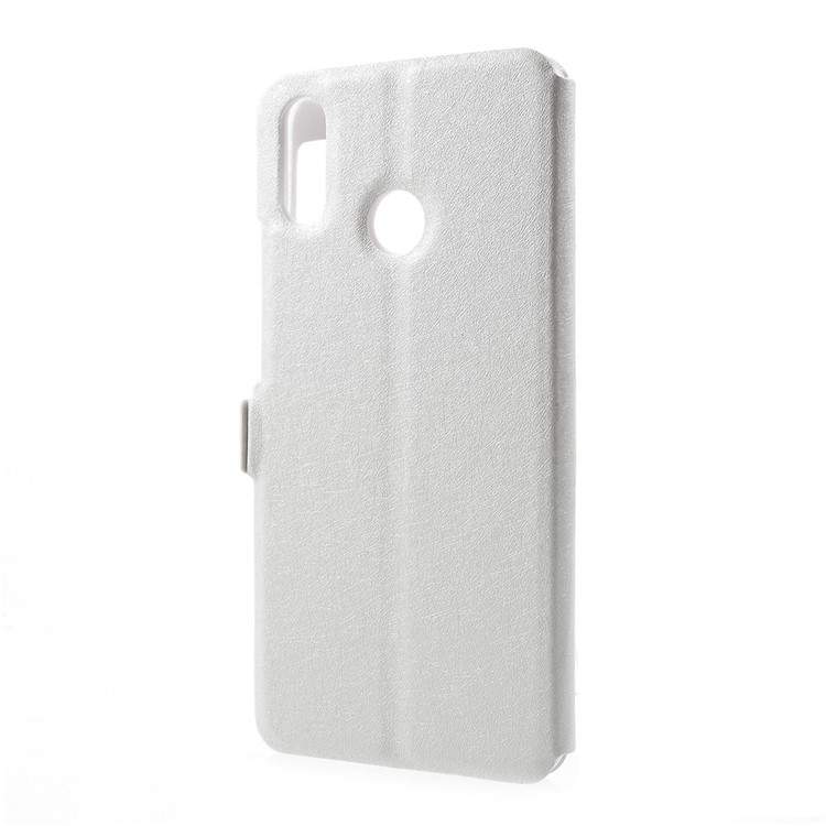 Capa De Telefone De Couro De Janela Dupla De Textura De Seda Para Huawei Nova 3i / P Mais Inteligente - Branco-3