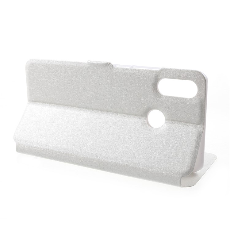 Capa De Telefone De Couro De Janela Dupla De Textura De Seda Para Huawei Nova 3i / P Mais Inteligente - Branco-4