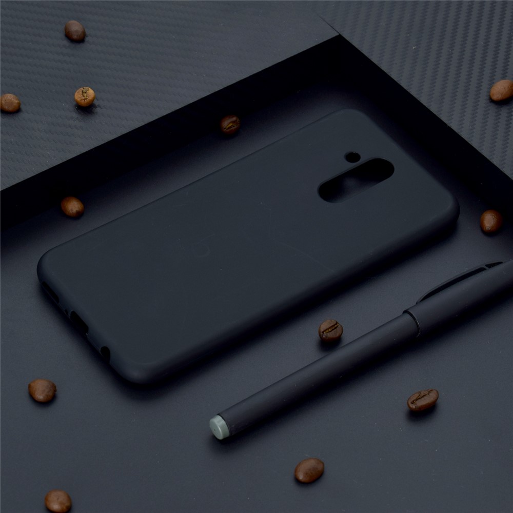 Color Sólido Matte TPU Protector Case Para Huawei Mate 20 Lite - Negro-6