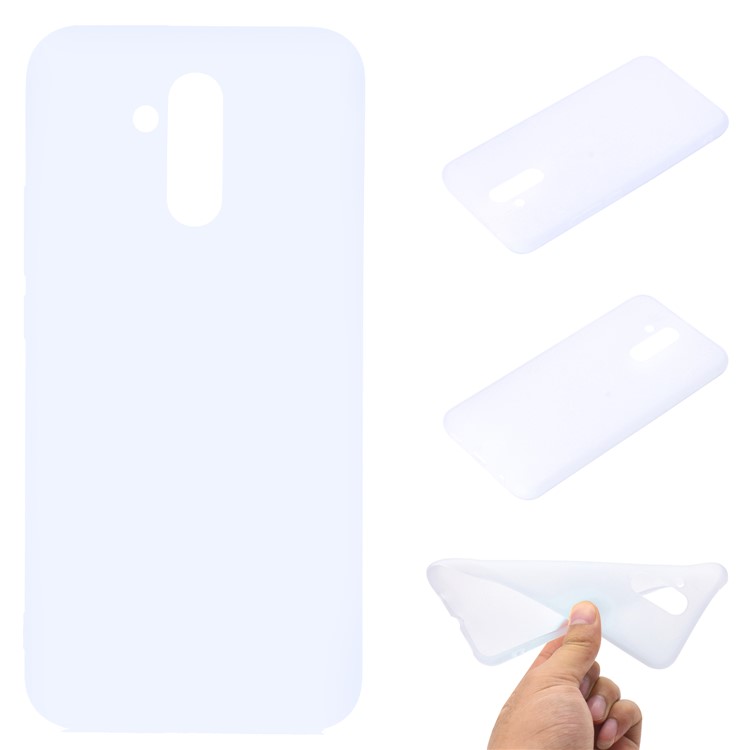 Solid Color Matte TPU Protector Cover for Huawei Mate 20 Lite - White-1