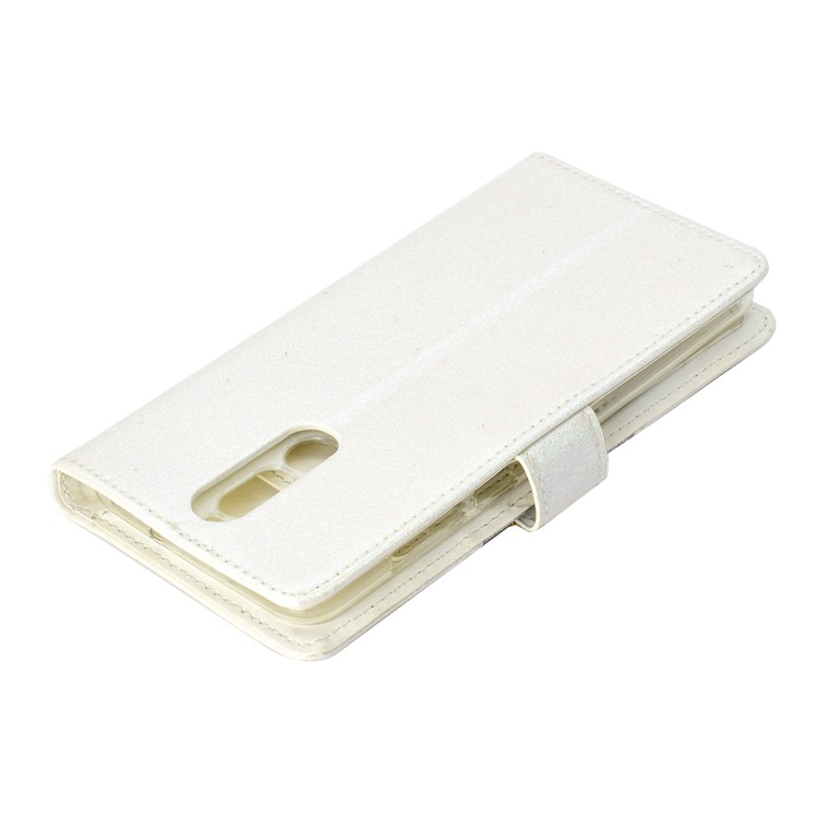 Glitter Powder Rhinestone Decoration Wallet Leather Cover with Mirror for Huawei Mate 10 Lite / nova 2i / Maimang 6 / Honor 9i (India) - White-10