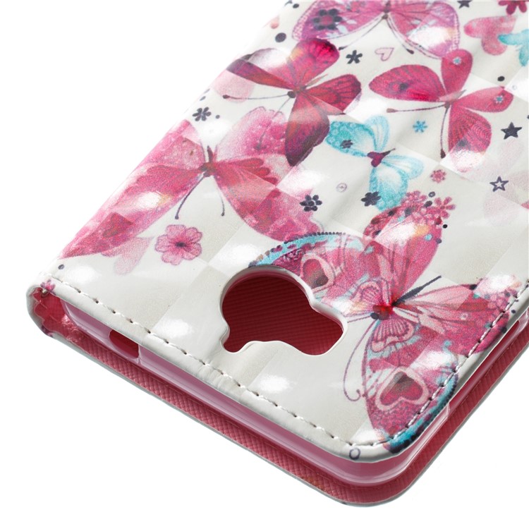 For Huawei Y6 (2017) / Y5 (2017) Pattern Printing Light Spot Decor Wallet Stand Leather Phone Case - Pretty Butterflies-3