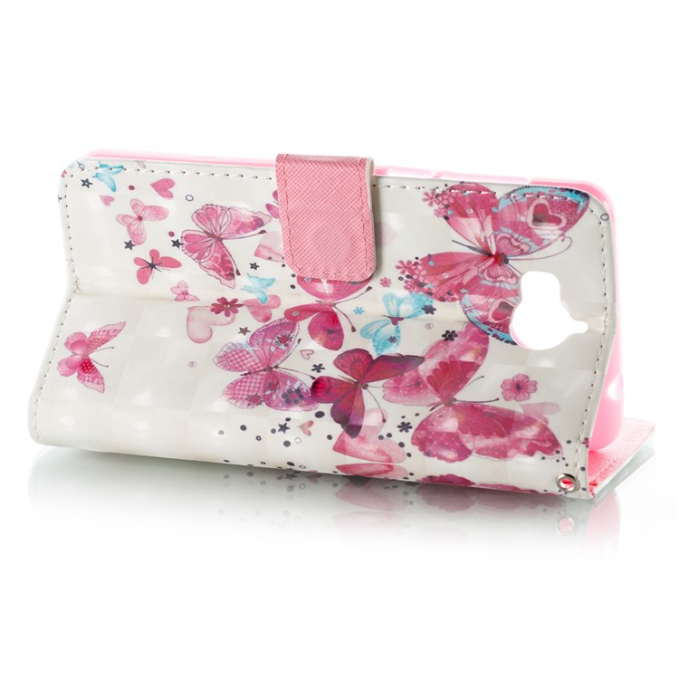 For Huawei Y6 (2017) / Y5 (2017) Pattern Printing Light Spot Decor Wallet Stand Leather Phone Case - Pretty Butterflies-4