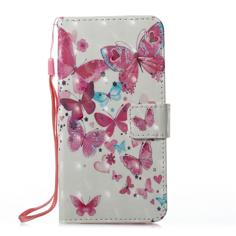 For Huawei Y6 (2017) / Y5 (2017) Pattern Printing Light Spot Decor Wallet Stand Leather Phone Case - Pretty Butterflies-5