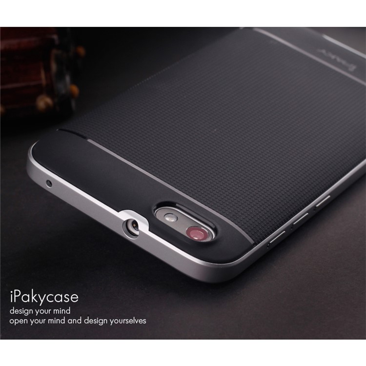 IPAKY PC + TPU Hybrid Case Cover for Huawei Honor Play 4X - Silver-1