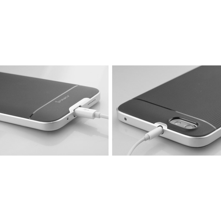 IPAKY PC + TPU Hybrid Case Cover for Huawei Honor Play 4X - Silver-4