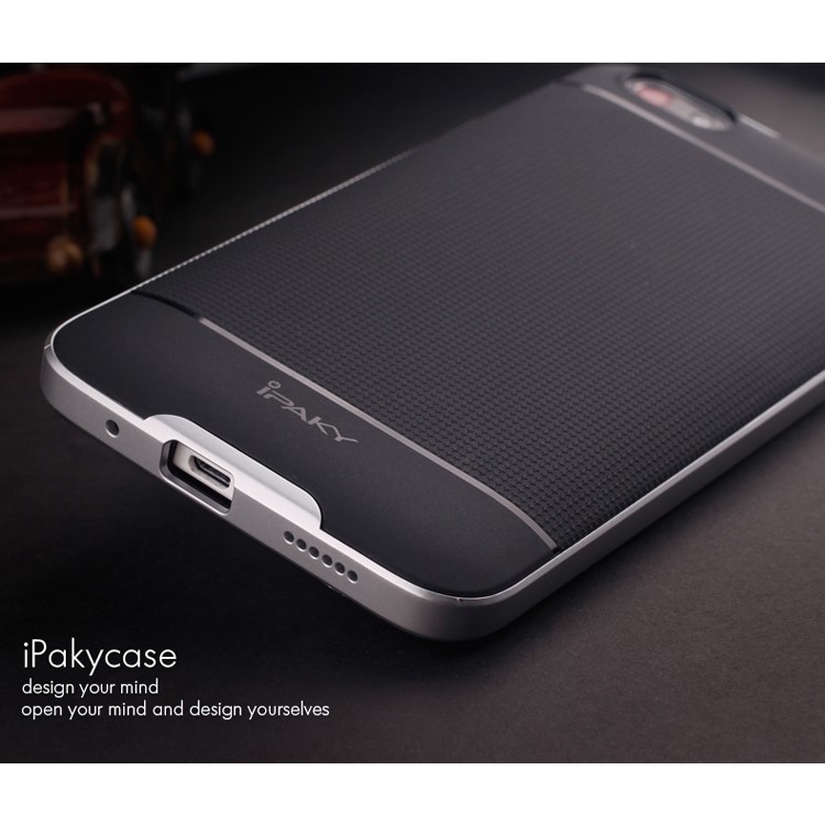 IPAKY PC + TPU Hybrid Case Cover for Huawei Honor Play 4X - Silver-5