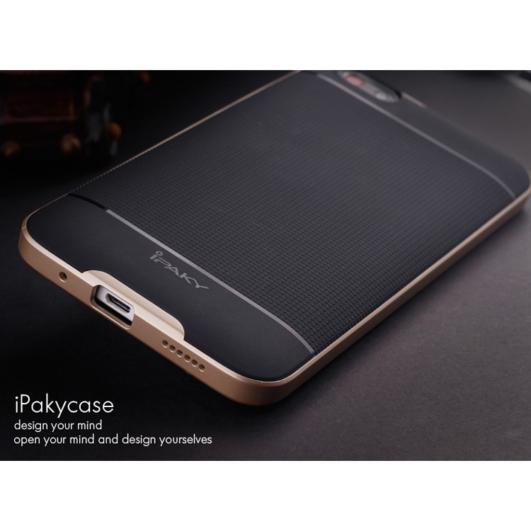IPAKY 2-Piece PC + TPU Shell Cover for Huawei Honor Play 4X - Gold-5