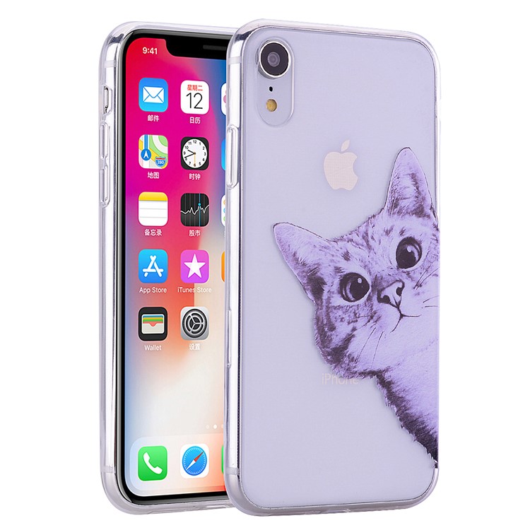 Pattern Printing TPU Case for iPhone XR 6.1 inch - Cat-1