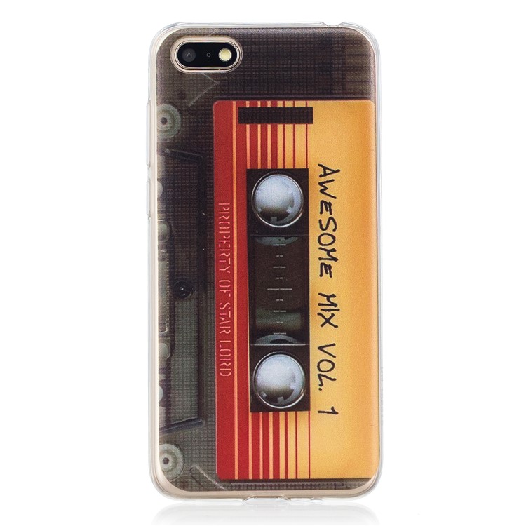 Pattern Printing Soft TPU Phone Shell for Huawei Y5 (2018) / Y5 Prime (2018) / Honor 7s / Play 7 - Cassette Tape-1