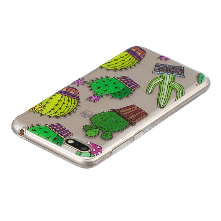 Pattern Printing Soft TPU Phone Case for Huawei Y5 (2018) / Y5 Prime (2018) / Honor 7s / Play 7 - Cactus-3