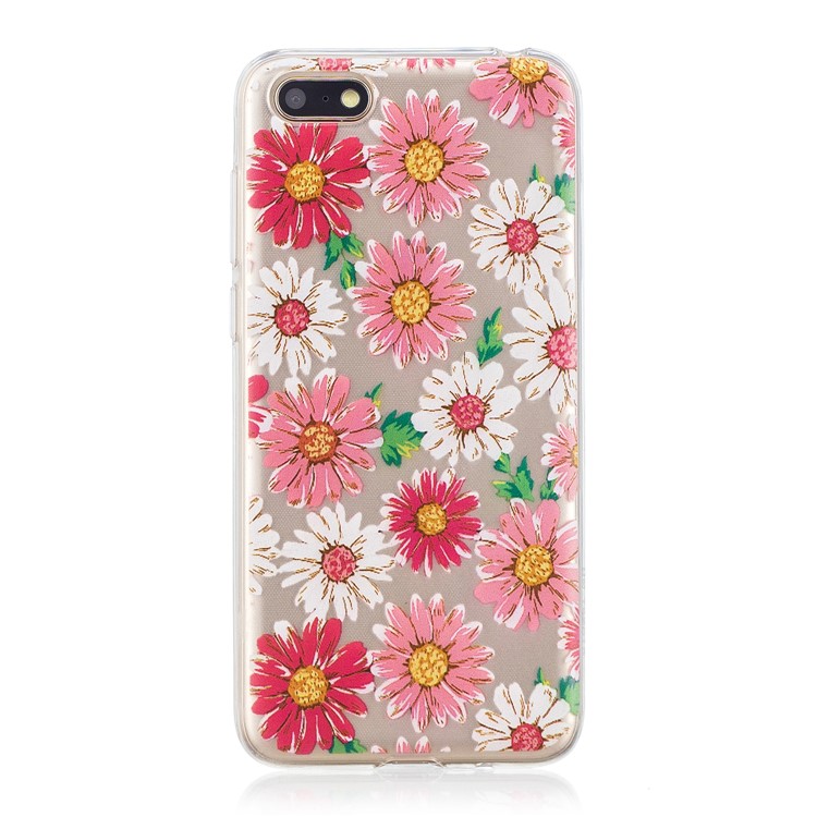 Pattern Printing Soft TPU Cover Shell for Huawei Y5 (2018) / Y5 Prime (2018) / Honor 7s / Play 7 - Daisy Flower-1