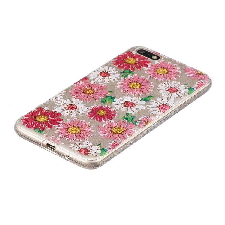 Pattern Printing Soft TPU Cover Shell for Huawei Y5 (2018) / Y5 Prime (2018) / Honor 7s / Play 7 - Daisy Flower-2