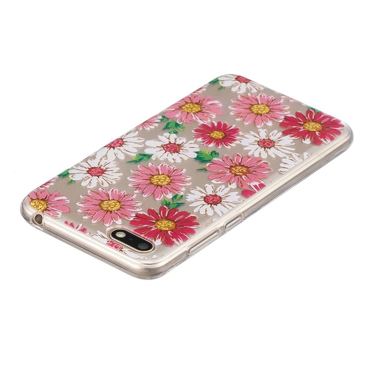 Pattern Printing Soft TPU Cover Shell for Huawei Y5 (2018) / Y5 Prime (2018) / Honor 7s / Play 7 - Daisy Flower-3