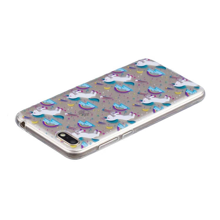 Pattern Printing Soft TPU Protective Cover for Huawei Y5 (2018) / Y5 Prime (2018) / Honor 7s / Play 7 - Unicorns and Rainbows-4
