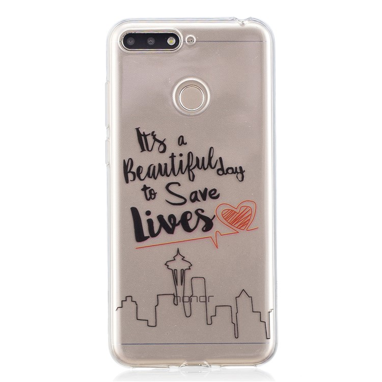 Pattern Printing Flexible TPU Cover for Huawei Y6 (2018) / Honor 7A (without Fingerprint Sensor) - Life Quote-1