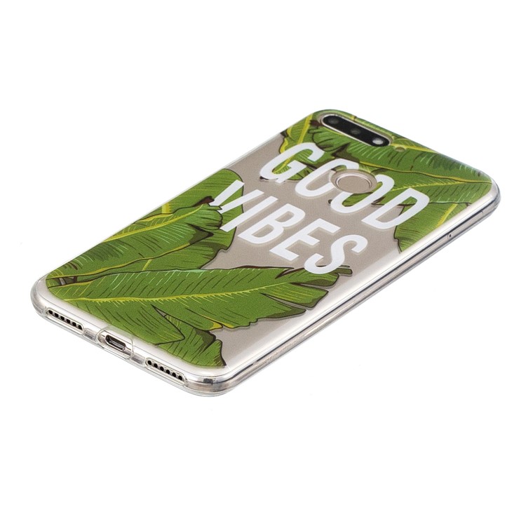 Pattern Printing Flexible TPU Case for Huawei Y6 (2018) / Honor 7A (without Fingerprint Sensor) - Green Leaves-2