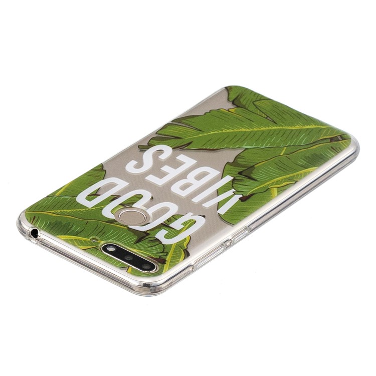 Pattern Printing Flexible TPU Case for Huawei Y6 (2018) / Honor 7A (without Fingerprint Sensor) - Green Leaves-3