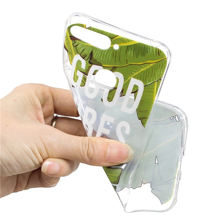 Pattern Printing Flexible TPU Case for Huawei Y6 (2018) / Honor 7A (without Fingerprint Sensor) - Green Leaves-4