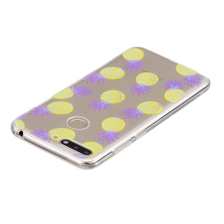 Pattern Printing Flexible TPU Phone Cover for Huawei Y6 (2018) / Honor 7A (without Fingerprint Sensor) - Pineapple-3