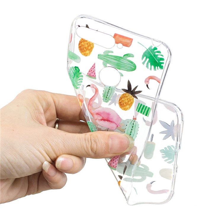 Pattern Printing Flexible TPU Mobile Cover for Huawei Y6 (2018) / Honor 7A (without Fingerprint Sensor) - Flamingo and Cactus-4
