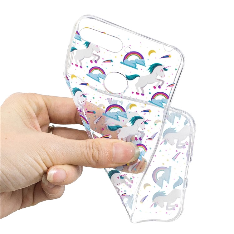 Pattern Printing Flexible TPU Mobile Shell for Huawei Y6 (2018) / Honor 7A (without Fingerprint Sensor) - Unicorns and Rainbows-4