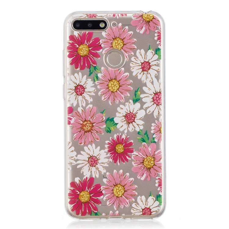 Pattern Printing Flexible TPU Cover Accessory for Huawei Y6 (2018) / Honor 7A (without Fingerprint Sensor) - Daisy Flower-1