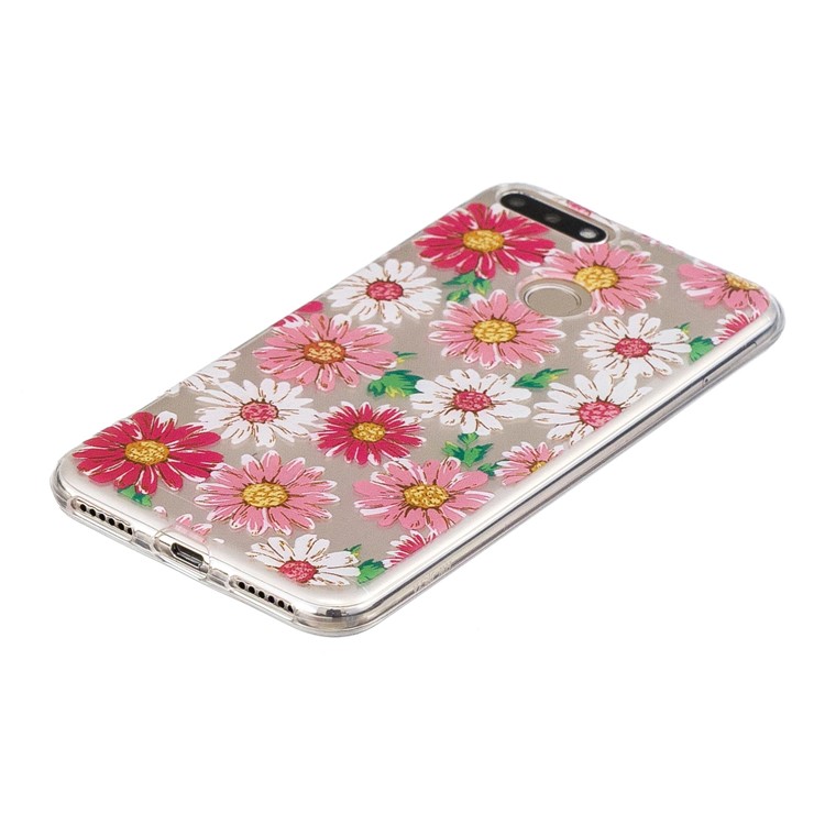 Pattern Printing Flexible TPU Cover Accessory for Huawei Y6 (2018) / Honor 7A (without Fingerprint Sensor) - Daisy Flower-2