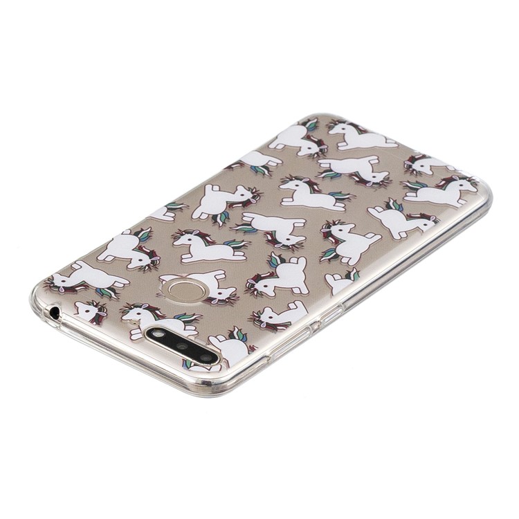 Pattern Printing Flexible TPU Casing Cover for Huawei Y6 (2018) / Honor 7A (without Fingerprint Sensor) - Adorable Unicorns-3