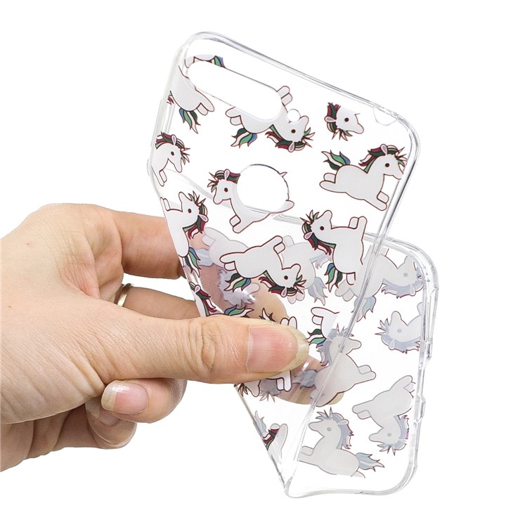 Pattern Printing Flexible TPU Casing Cover for Huawei Y6 (2018) / Honor 7A (without Fingerprint Sensor) - Adorable Unicorns-4