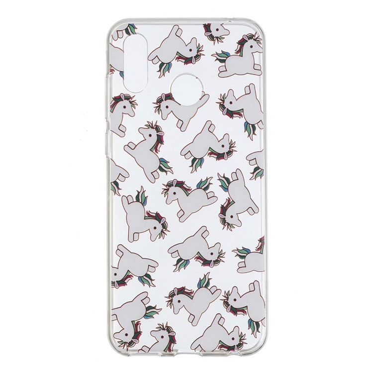 Pattern Printing Flexible TPU Protective Cover for Huawei Honor Play - Adorable Unicorns-1