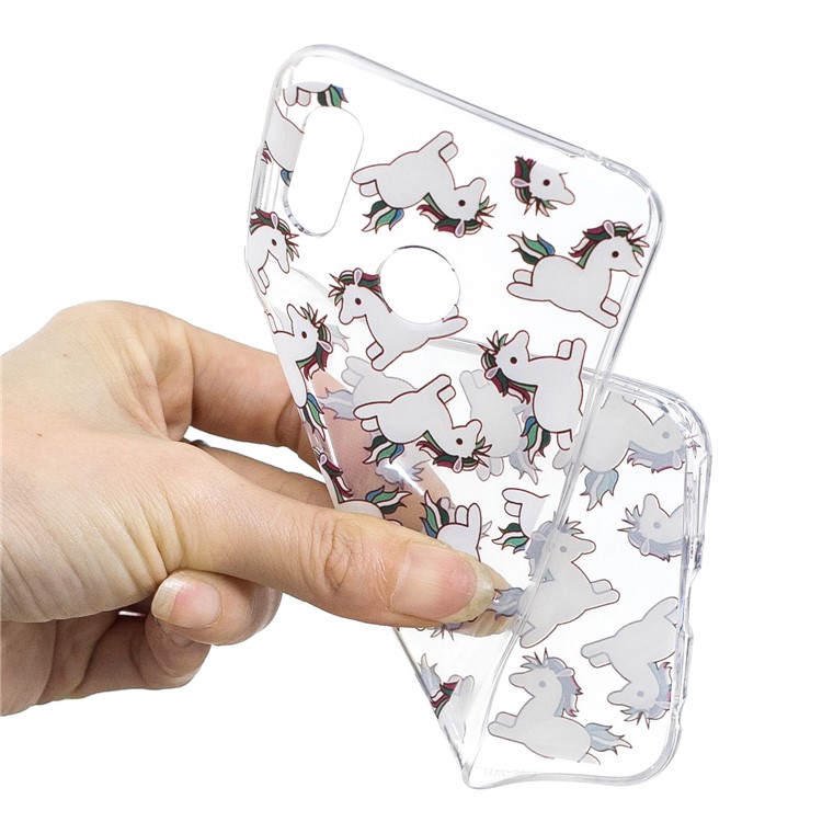 Pattern Printing Flexible TPU Protective Cover for Huawei Honor Play - Adorable Unicorns-4