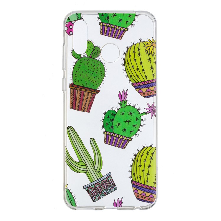 Pattern Printing Flexible TPU Protection Shell for Huawei Honor Play - Cactus-1