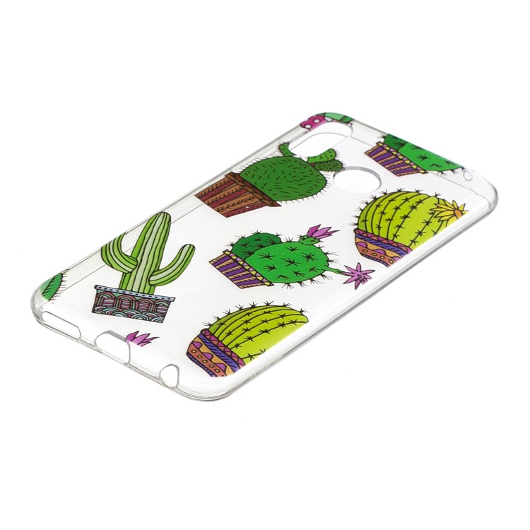 Pattern Printing Flexible TPU Protection Shell for Huawei Honor Play - Cactus-2