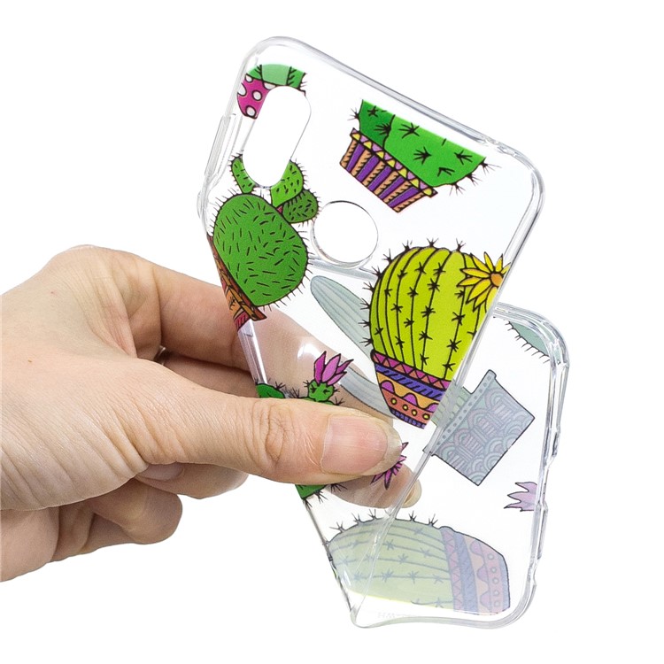 Pattern Printing Flexible TPU Protection Shell for Huawei Honor Play - Cactus-4
